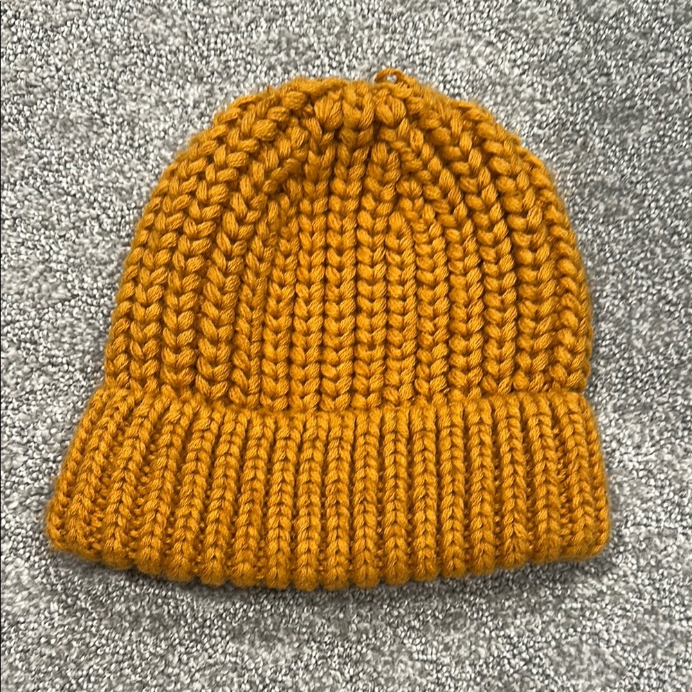 Cozy Mustard Knit Beanie for Kids
